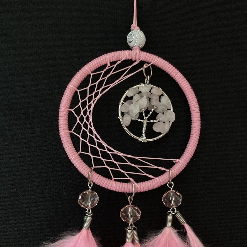Mini Tree Of Life Dream Catcher | Available In Black, Pink And White
