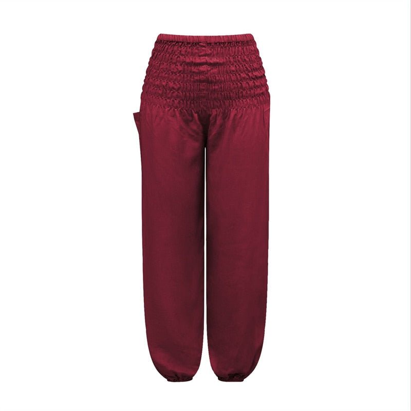 Red Bohemian High Waist Yoga Palazzo Pants | S-XL