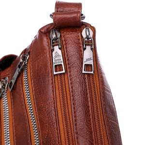 Quality PU Leather Crossbody Bag With Zippers