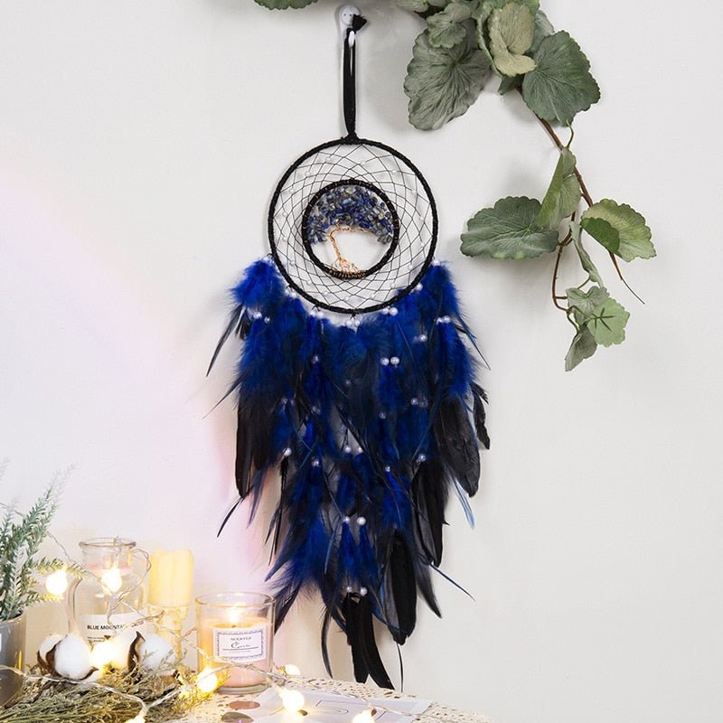 Tree Of Life Dream Catcher | Dark Blue | Full Hoop