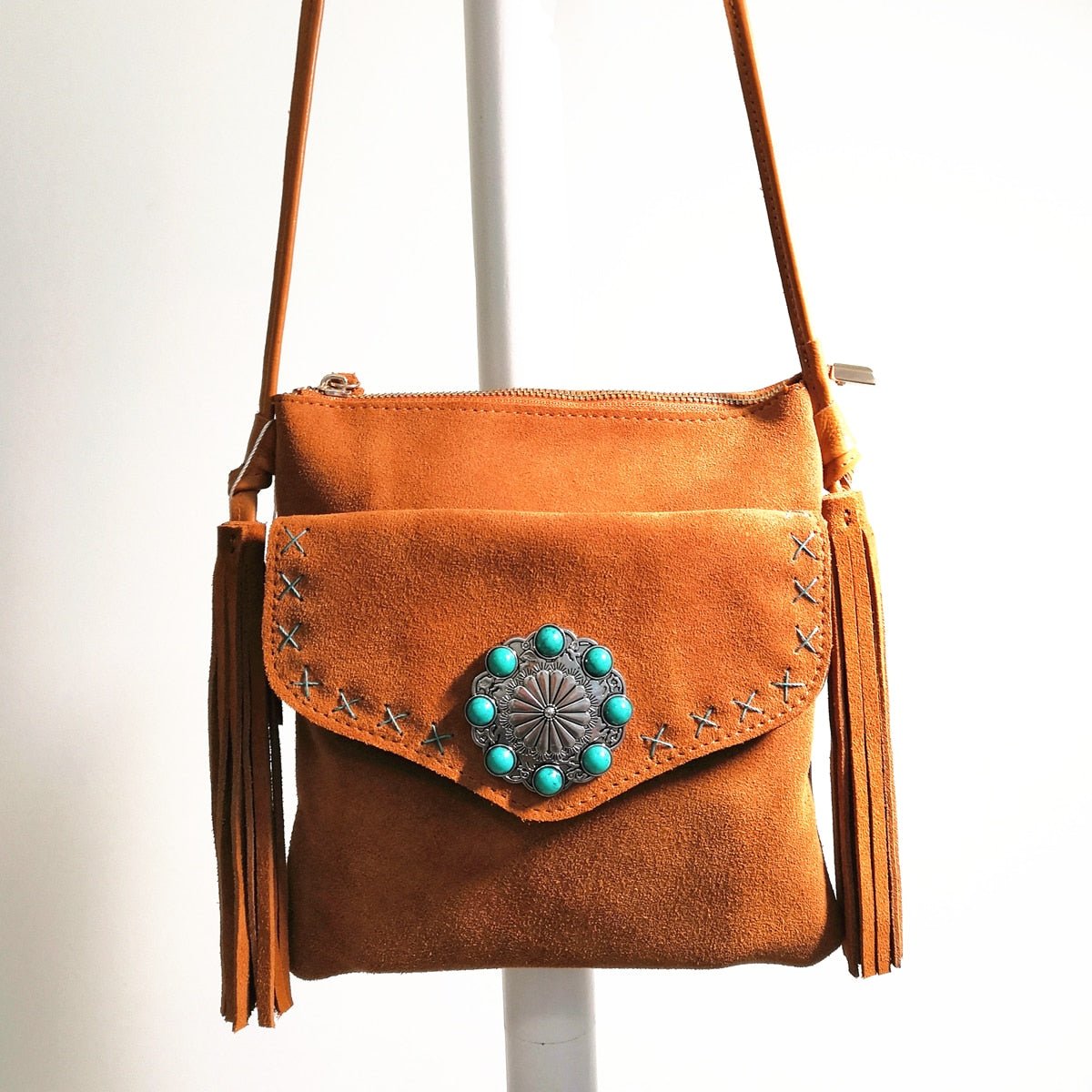 Genuine Leather Bohemian Styled Hippie Handbag