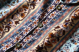 Vintage Styled Hippie Skirt | Orange + Blue | S-L