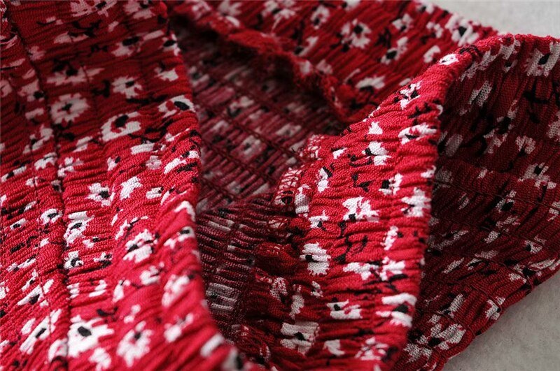 Women's Red Boho Two Piece Outfit | Sleeveless Top + Bohemian Dress | S-L