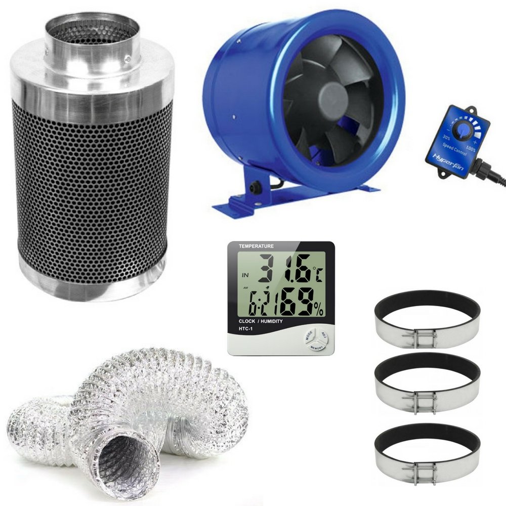 Hyper-Fan + Phresh Carbon Filter Ventilation Kit - 6 Inch