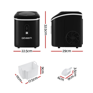 Devanti Nuggetc Ice Cube 15kg Bar Countertop Portable Ice Maker Machine