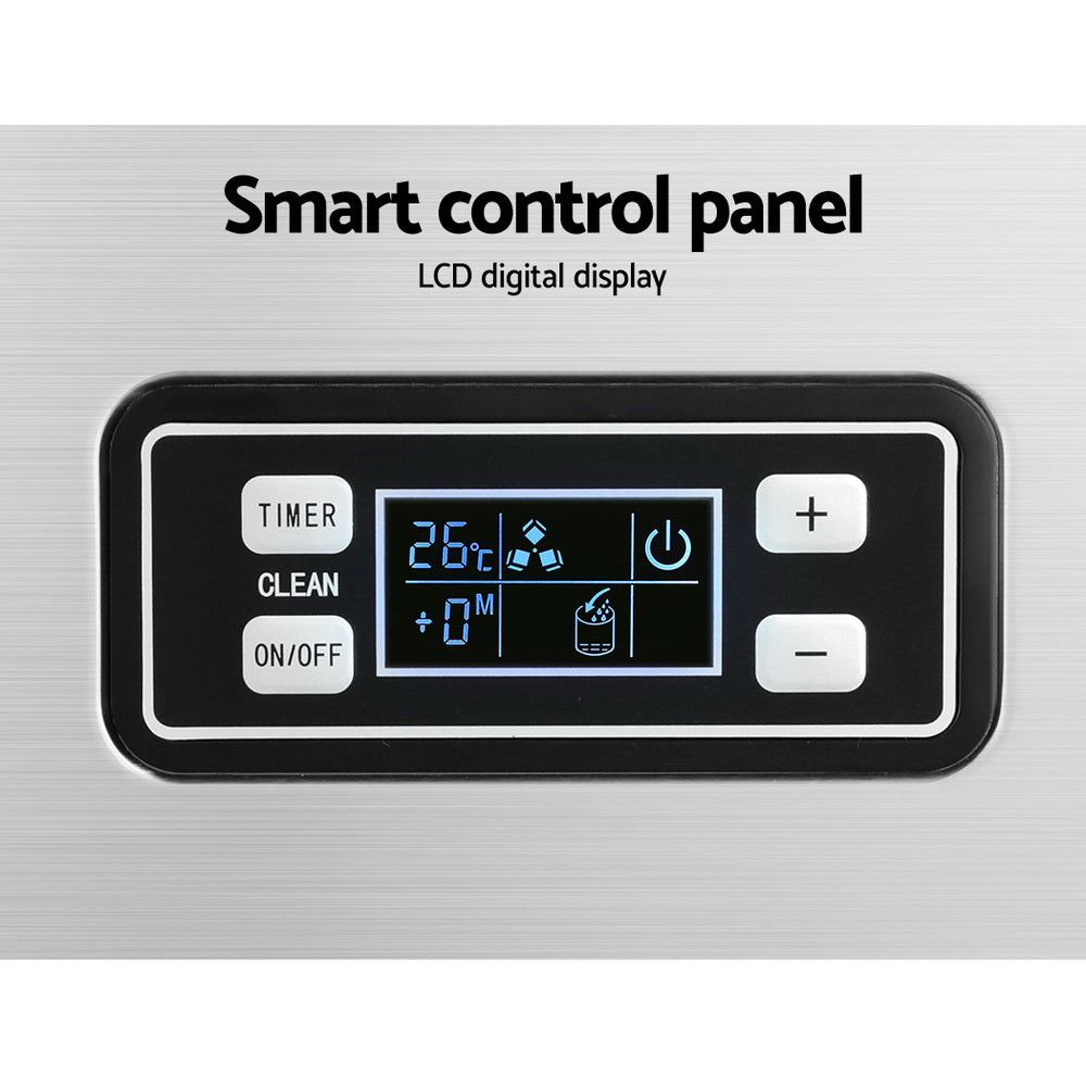 Devanti Stainless Steel 45kg Commercial Ice Maker | Bar Ice Cube Machine