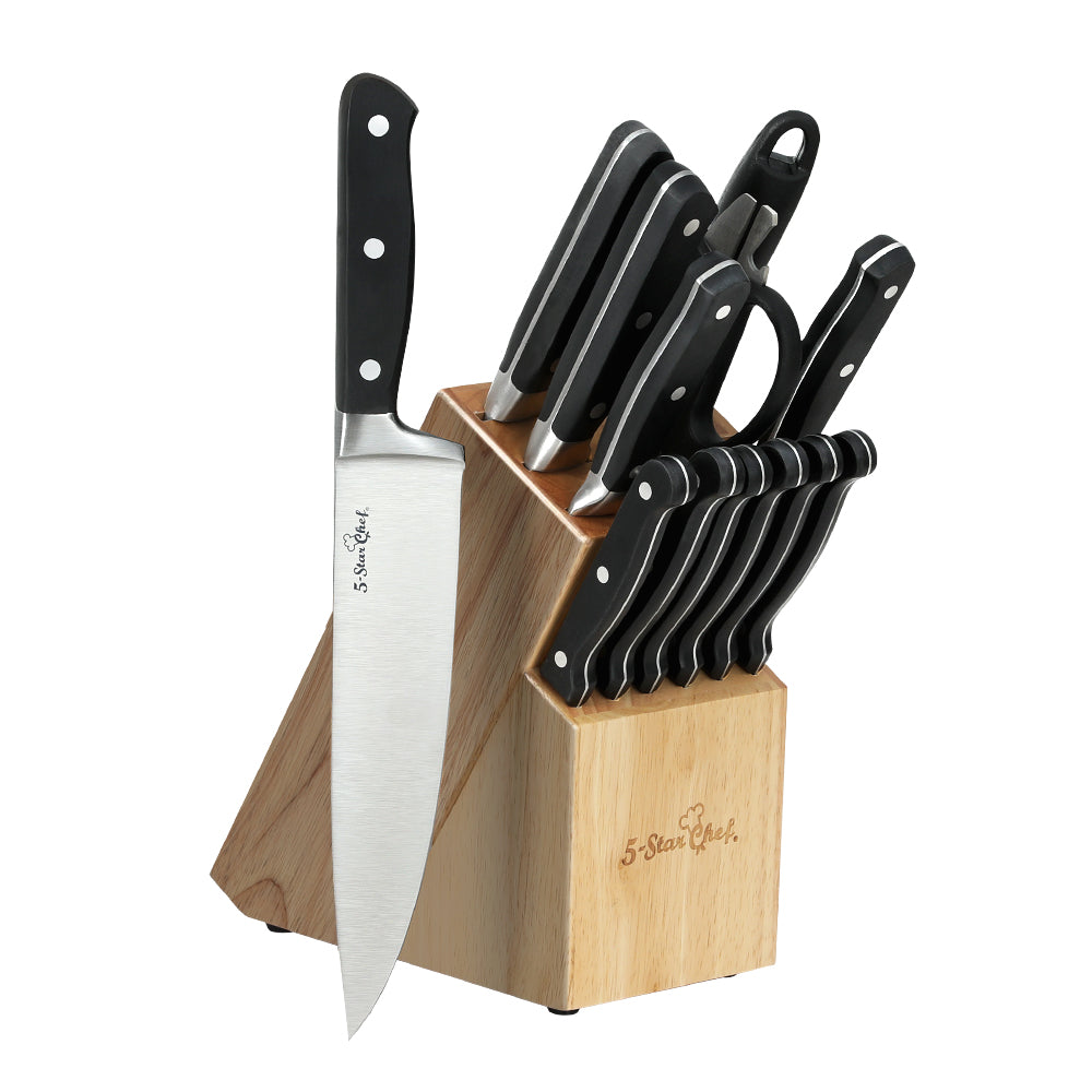5-Star Chef 14PCS Kitchen Knife Set | Stainless Steel Non-stick | Sharpener