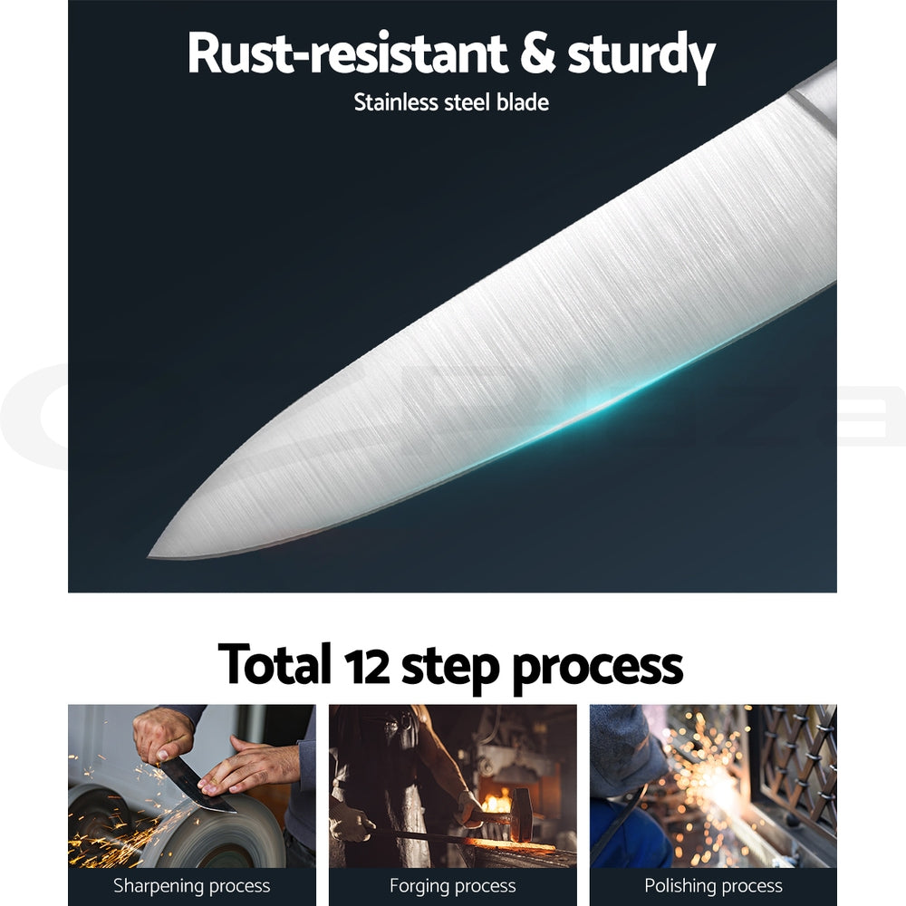 5-Star Chef 14PCS Kitchen Knife Set | Stainless Steel Non-stick | Sharpener