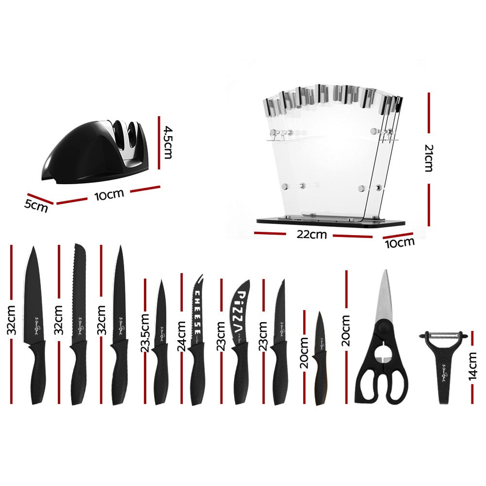 5-Star Chef 17PCS Kitchen Knife Set | Stainless Steel Non-stick | Sharpener