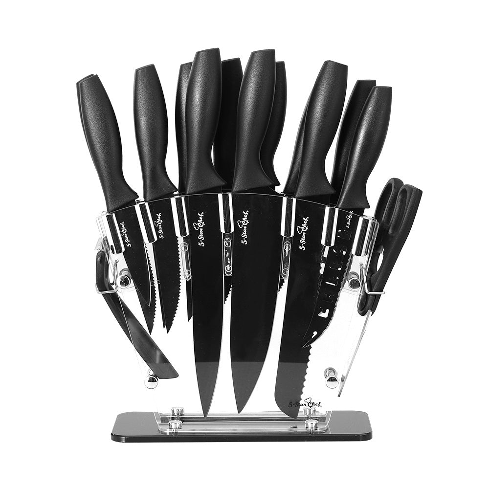 5-Star Chef 17PCS Kitchen Knife Set | Stainless Steel Non-stick | Sharpener