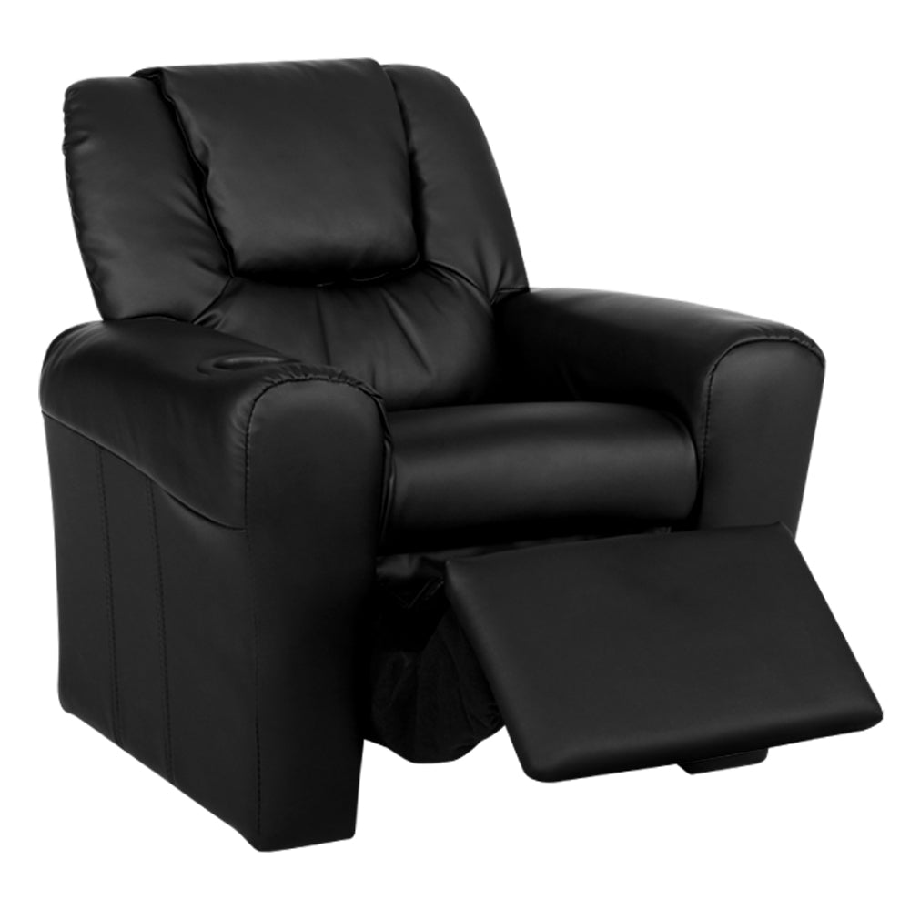 Black Kids Recliner Sofa Chair / Lounge