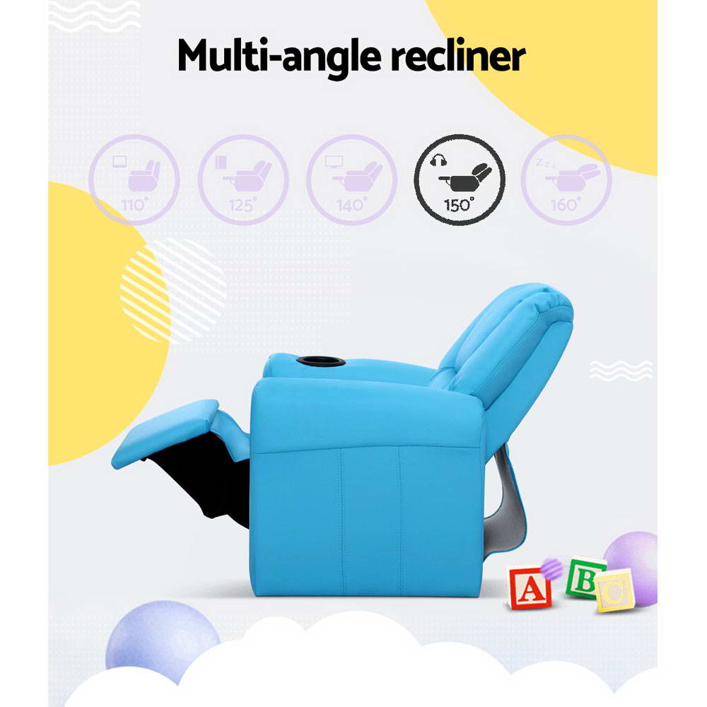 Blue Kids Recliner Sofa Chair / Lounge