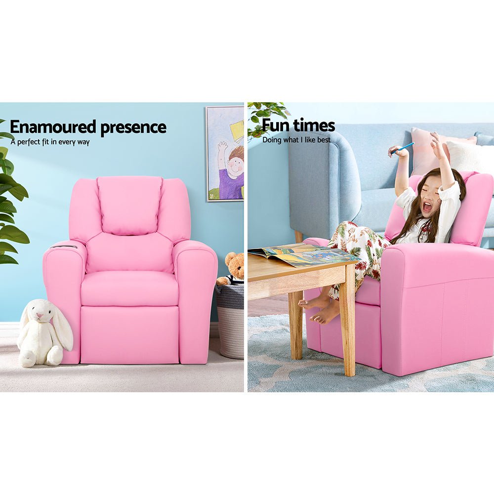 Pink Kids Recliner Sofa Chair / Lounge