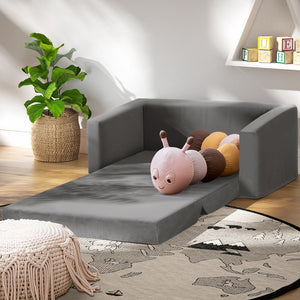 Convertible Sofa Bed | 2 Seater Children's Flip Open Couch | Grey