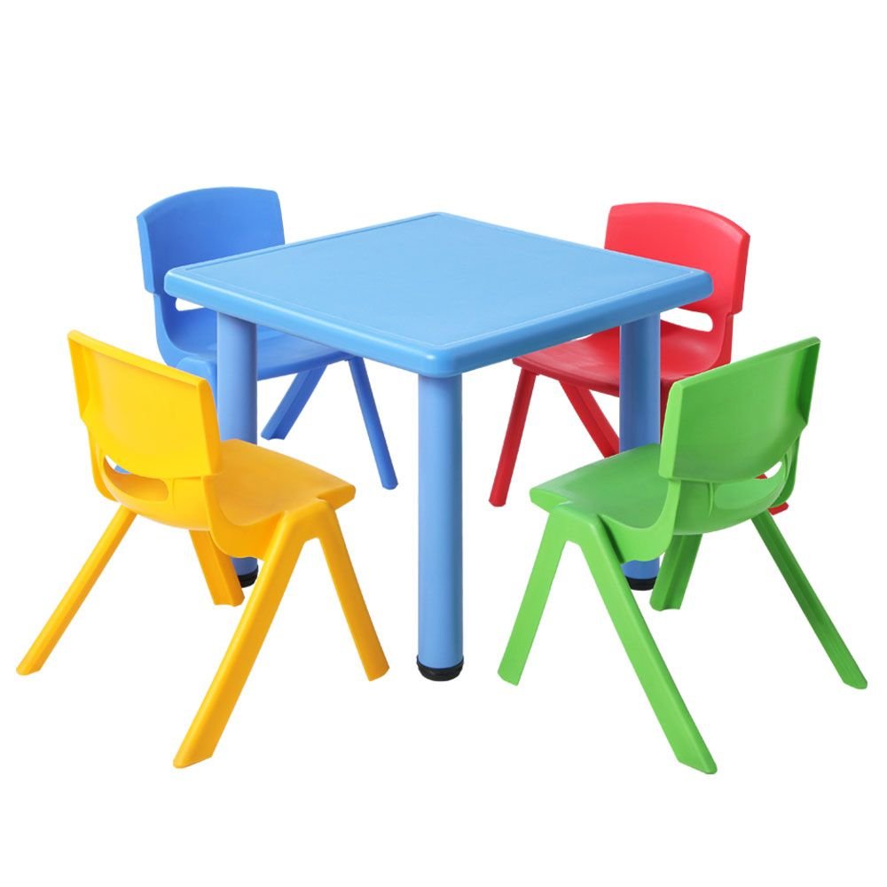 Kids Table and Chair Set | 5 Piece | Blue