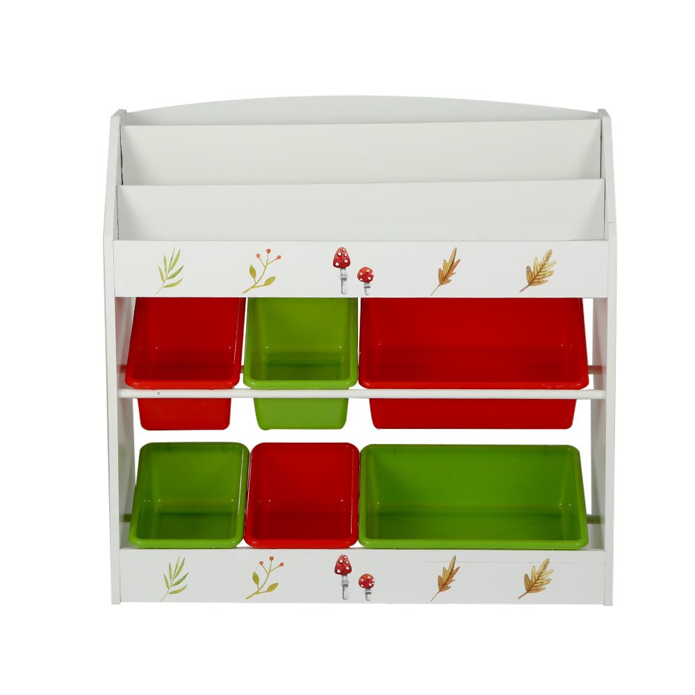 Bookshelf Toy Box & Organizer | 6 Bins Display Shelf Storage