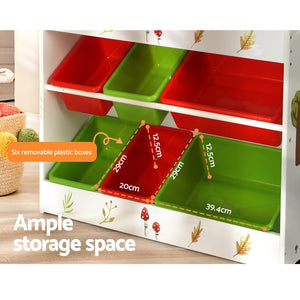 Bookshelf Toy Box & Organizer | 6 Bins Display Shelf Storage