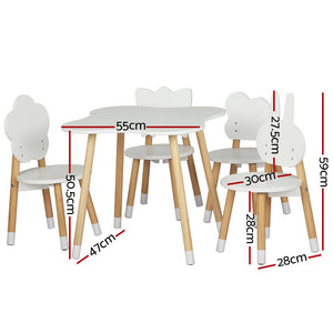 Kids Table and Chairs Set | 5 Pieces, Children's Activity Desk