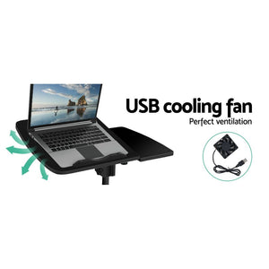 Adjustable Black Laptop Table Desk With Fan