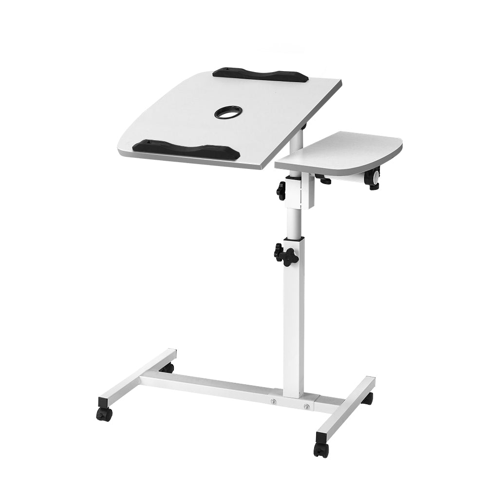 White Adjustable Laptop Table With Inbuilt Fan