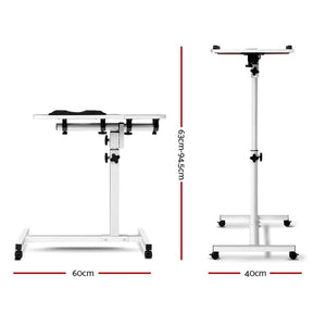 White Adjustable Laptop Table With Inbuilt Fan