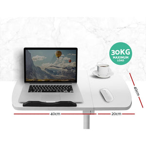 White Adjustable Laptop Table With Inbuilt Fan