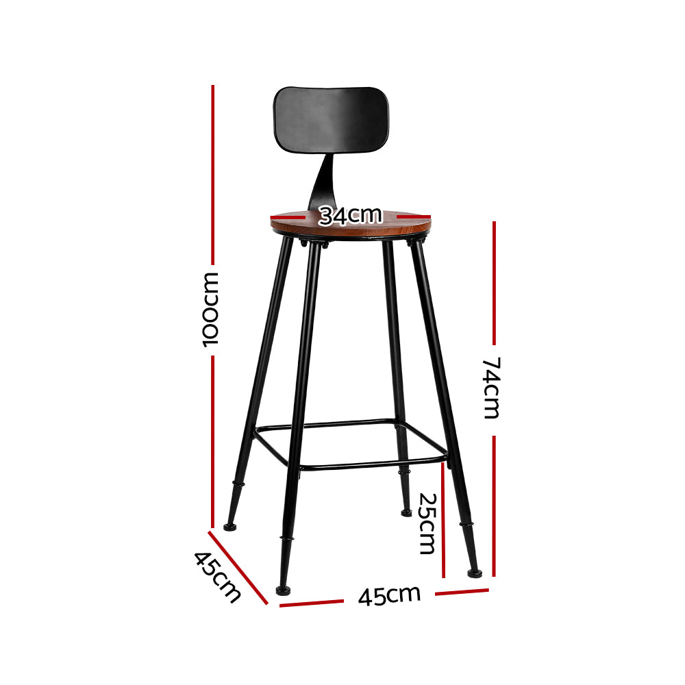 Set of 4 Vintage Industrial Bar Stools | Retro Dining Chairs