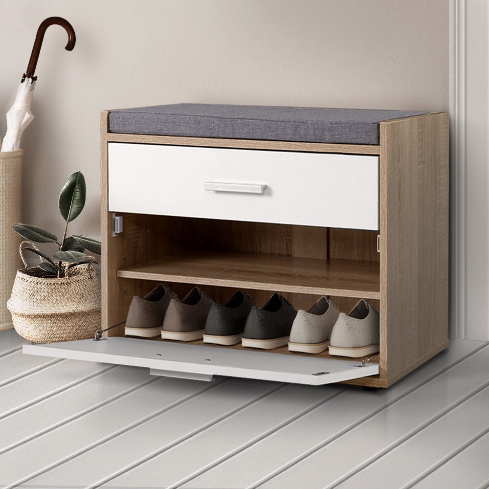 Wooden Cupboard Bench With Storage