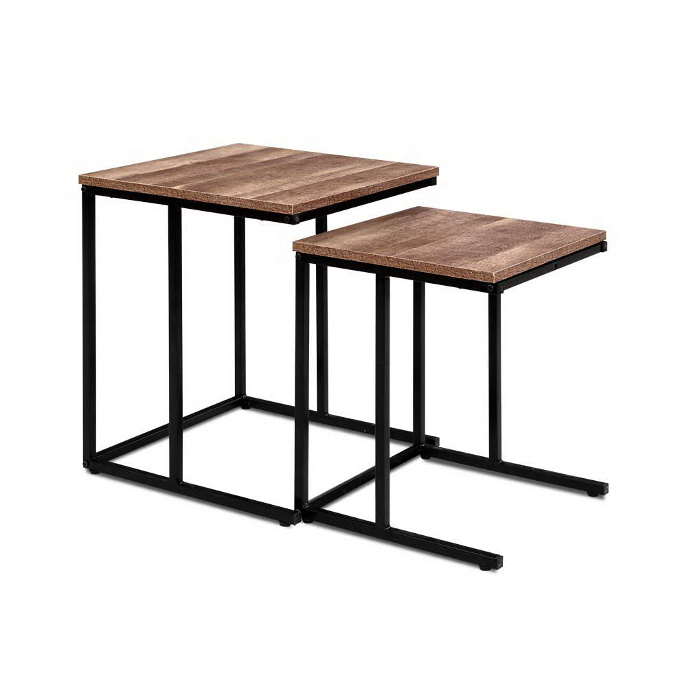 Wooden Nesting Side Coffee Tables