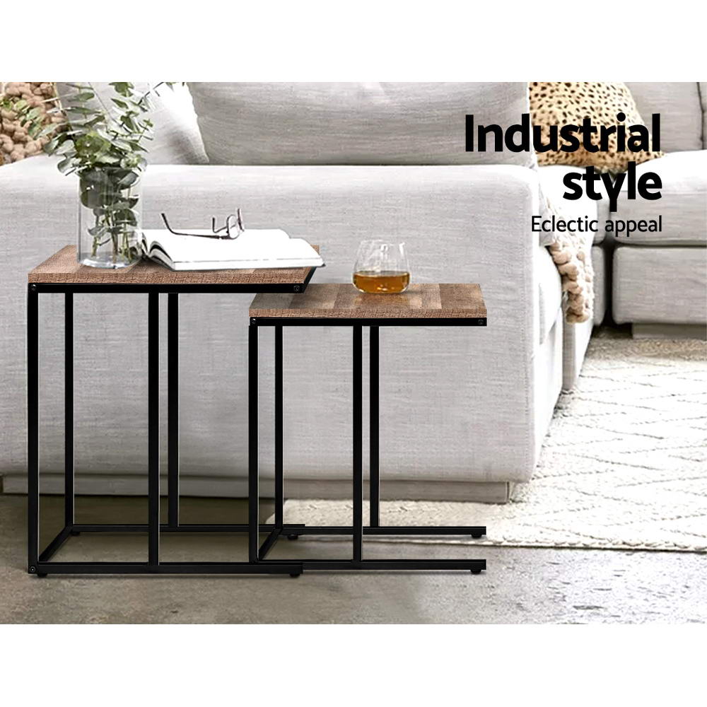 Wooden Nesting Side Coffee Tables