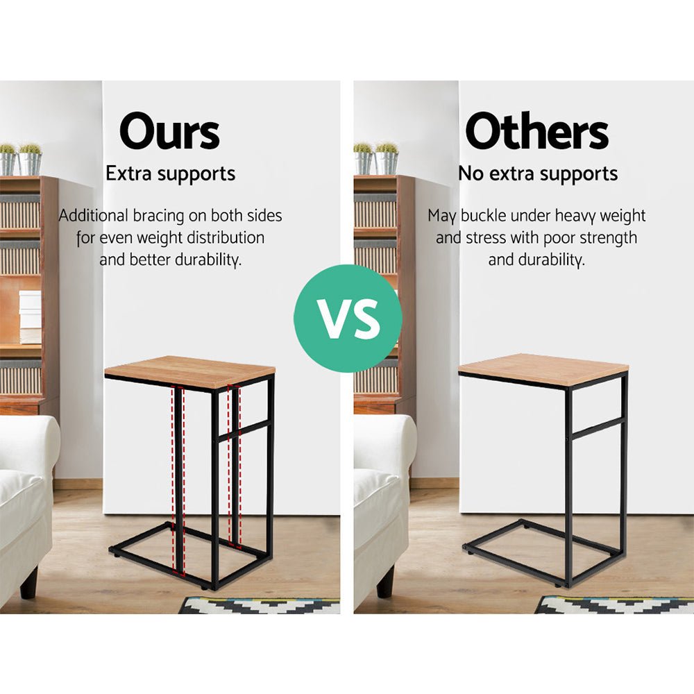 Wooden Metal Frame Coffee Side Table / Laptop Desk