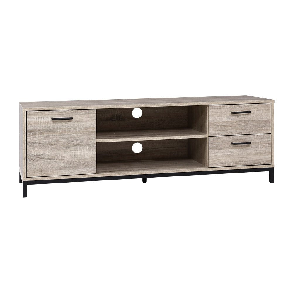 132cm Oak TV Cabinet / Entertainment Unit With Metal Frame
