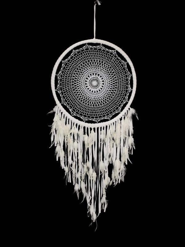 Large White Crochet Dream Catcher