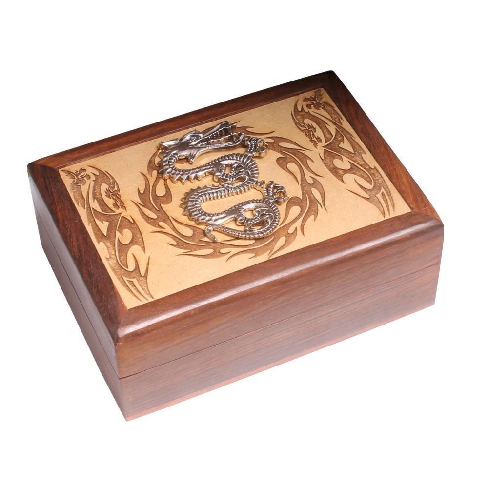 Laser Engraved Wooden Box With Dragon Design
