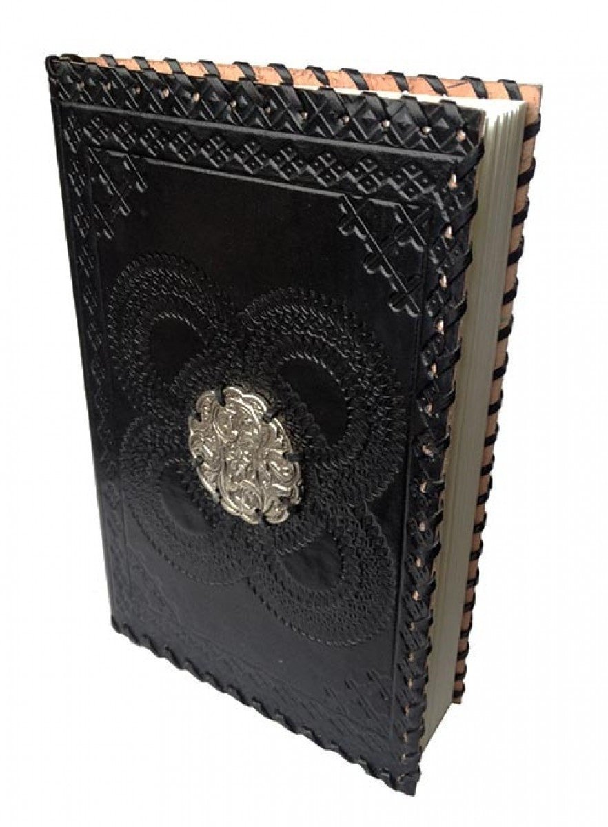 Leather Black Note Book - Medallion