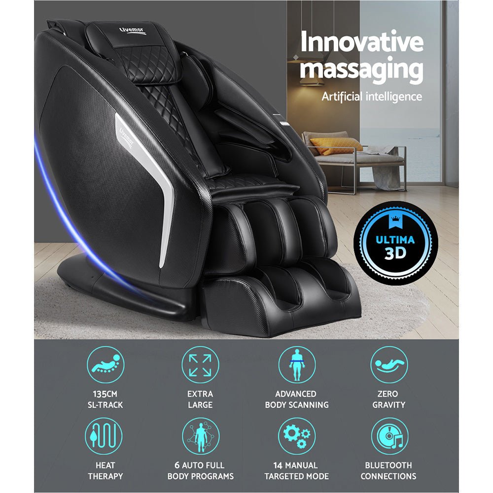 Livemor 3D Electric Massage Chair With Shiatsu Kneading