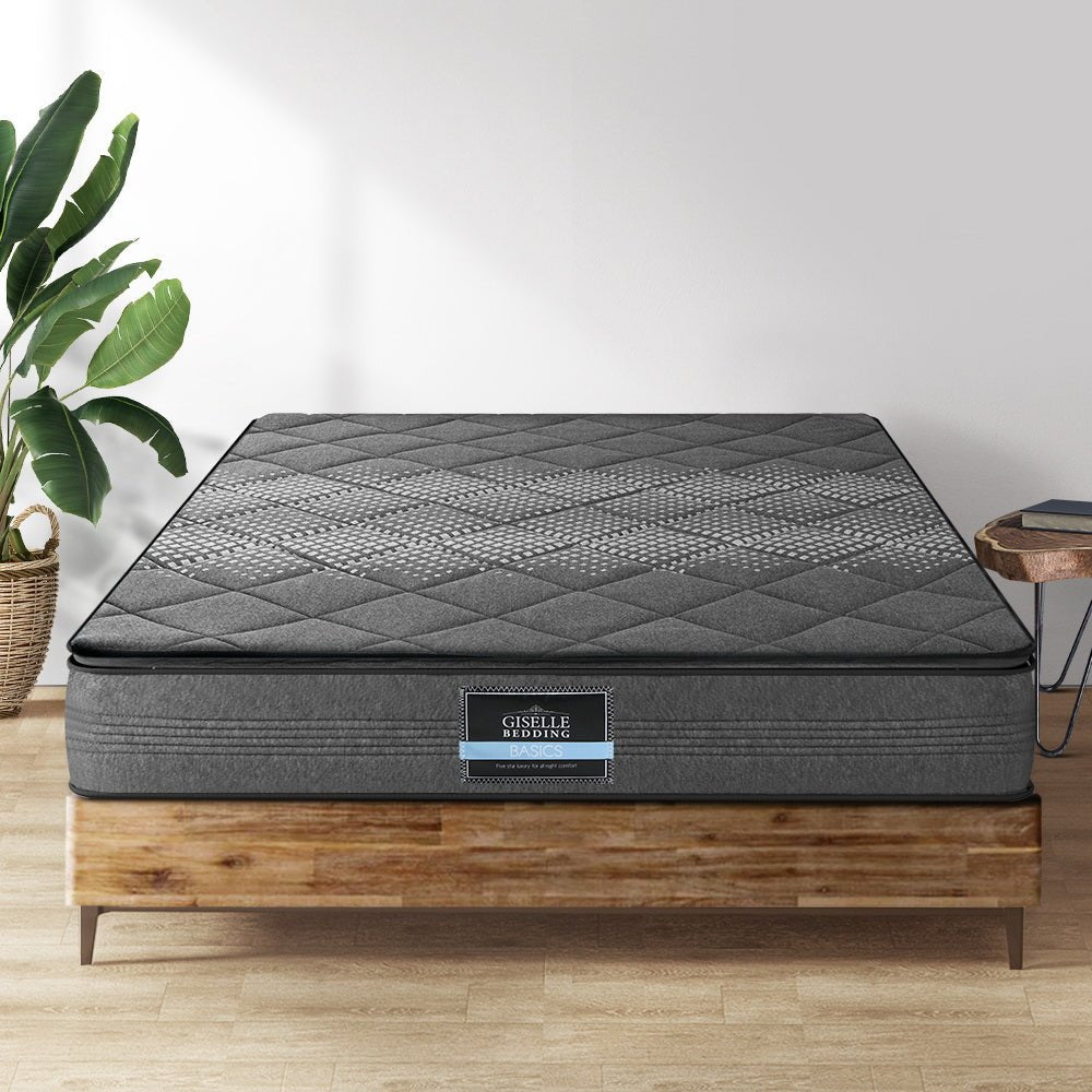 Giselle Mattress Pillow Top Bed Size Bonnell Spring Medium Firm Foam 18CM KS - The Hippie House