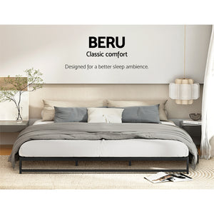 Artiss King Size Metal Bed Frame - Black | Sleek Mattress Platform (BERU)