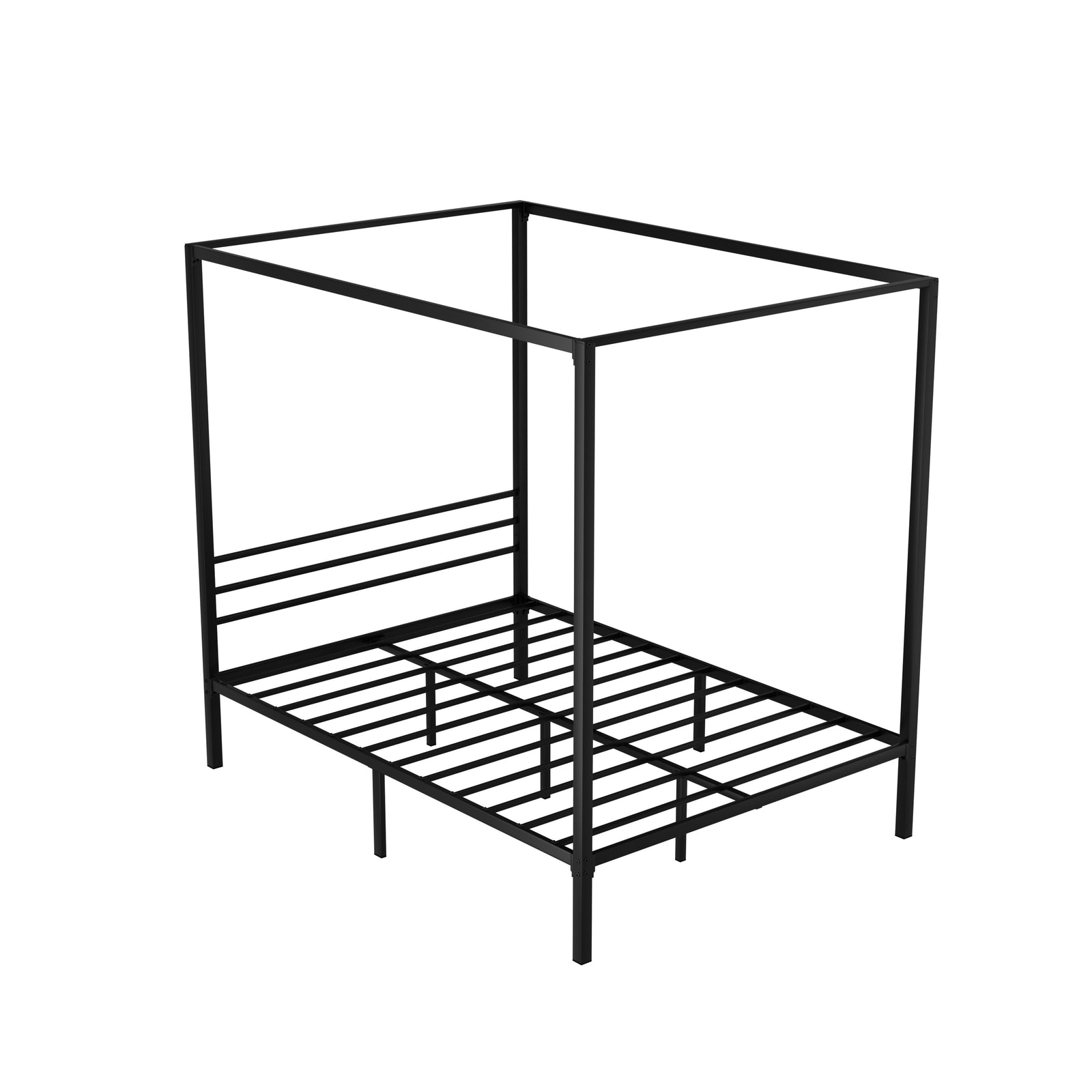 Artiss Four-Poster Metal Bed Frame - Double Size | Sleek Black Platform (POCHY)