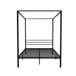 Artiss Four-Poster Metal Bed Frame - Double Size | Sleek Black Platform (POCHY)