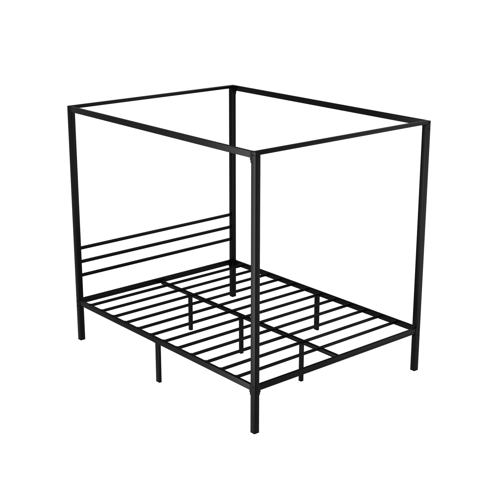 Artiss Four-Poster Metal Bed Frame - Queen Size | Sleek Black Platform (POCHY)