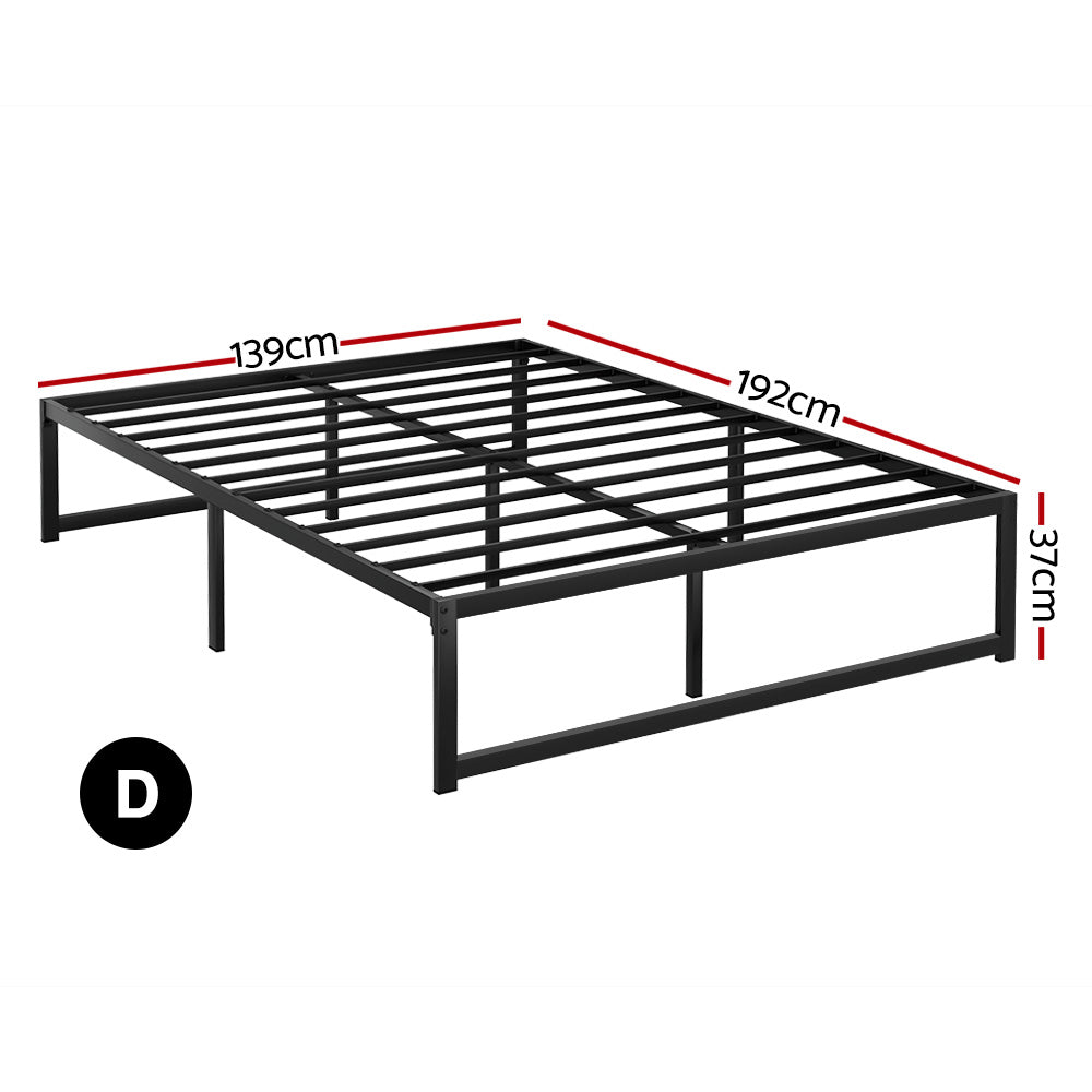 Artiss Metal Bed Frame | Double Size | Black TINO Platform