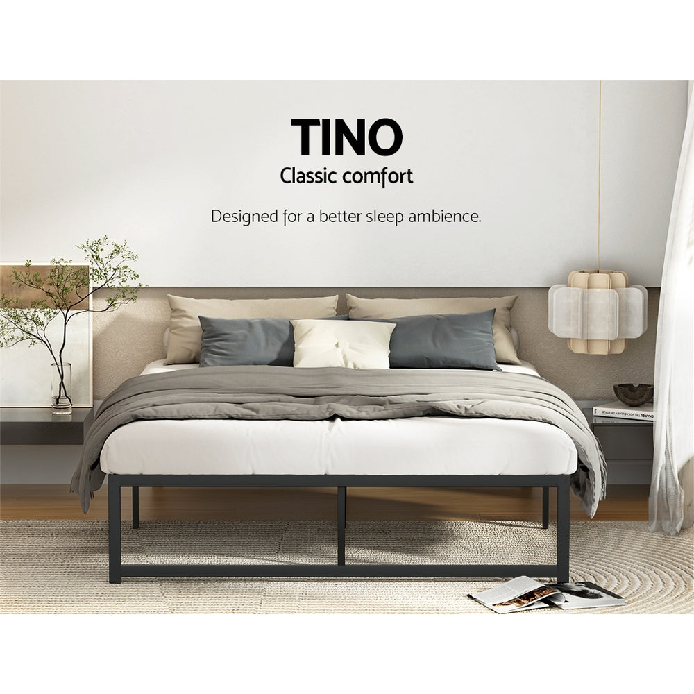Queen Size Metal Bed Frame | Black TINO Platform by Artiss