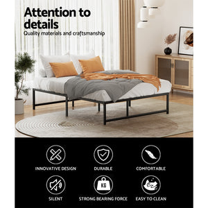 Queen Size Metal Bed Frame | Black TINO Platform by Artiss