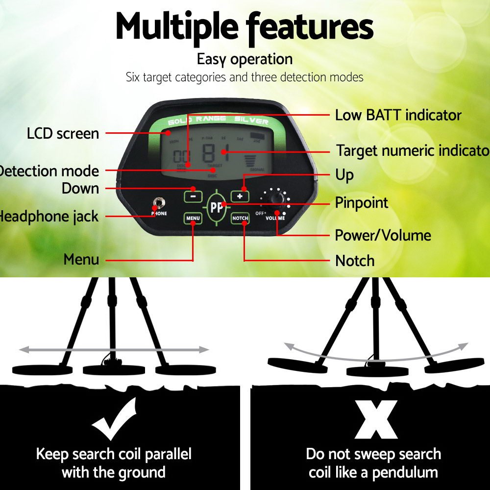 Metal Detector Pinpointer Deep Sensitive Searching Treasure Gold Hunt Digger 220MM - The Hippie House