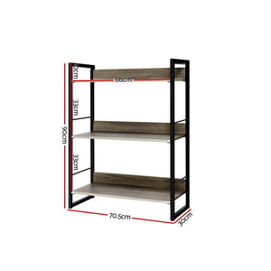 Bookshelf Display Shelves - Wooden + Metal