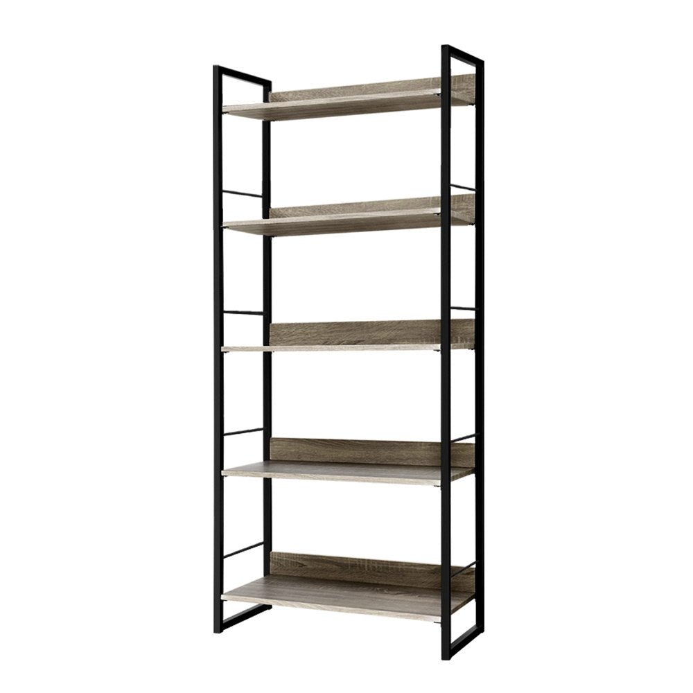 Black Wooden / Metal Display Book Shelf