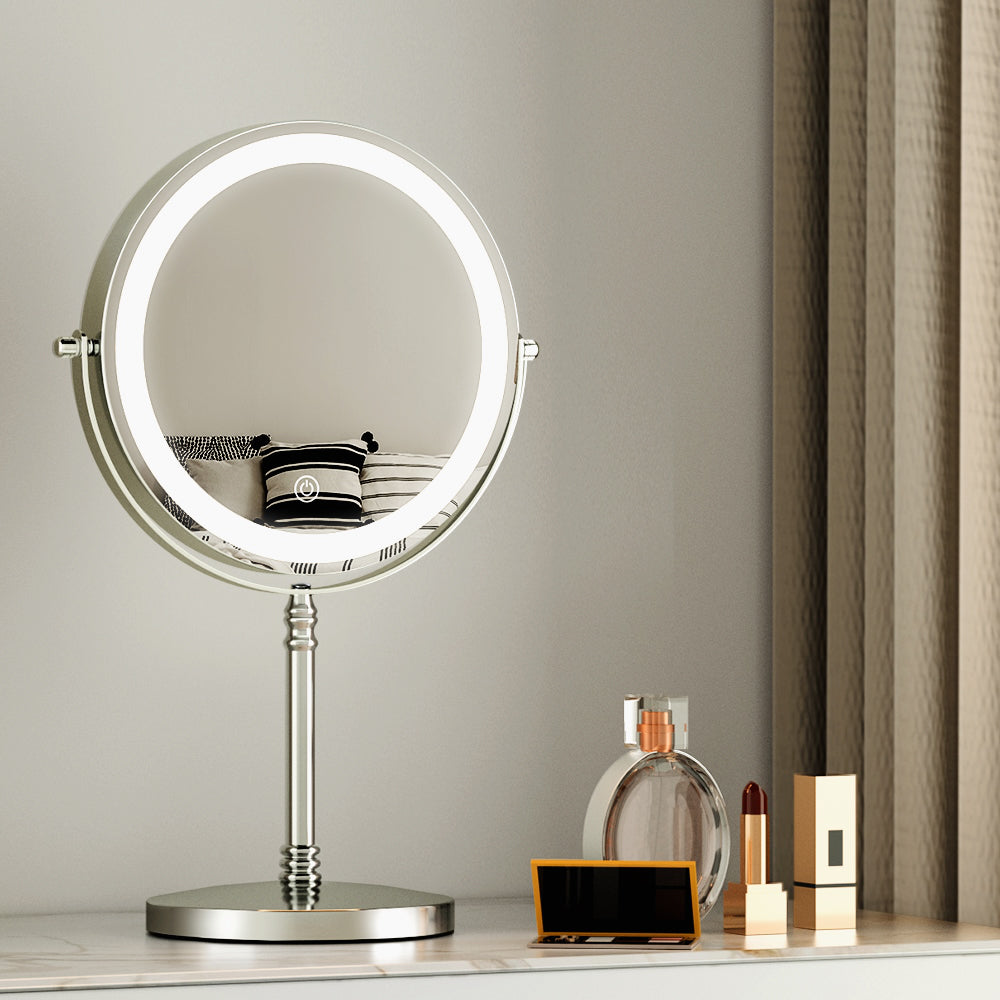 Embellir Makeup Mirror LED Light | Round 360° Rotating Cosmetic Mirror with 10X Magnifying
