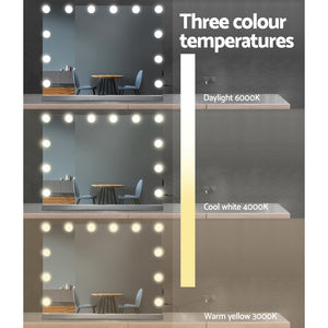 Embellir Hollywood Frameless Makeup Mirror - LED Lighted Vanity | Beauty Mirror