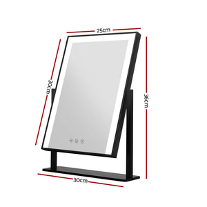 Embellir LED Makeup Mirror Hollywood Standing Mirror Tabletop Vanity Black